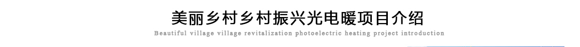 美丽乡村乡村振兴光电暖项目介绍